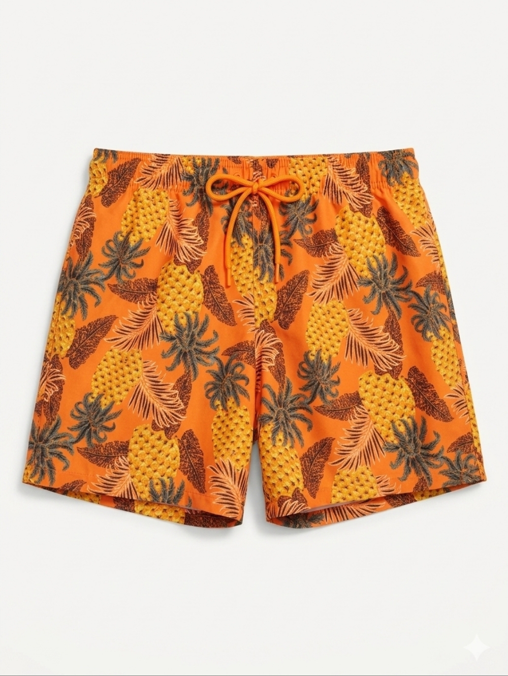 George Orange Pineapple Print Swimsuit Swim Trunks Beach Lounge Men's Shorts
